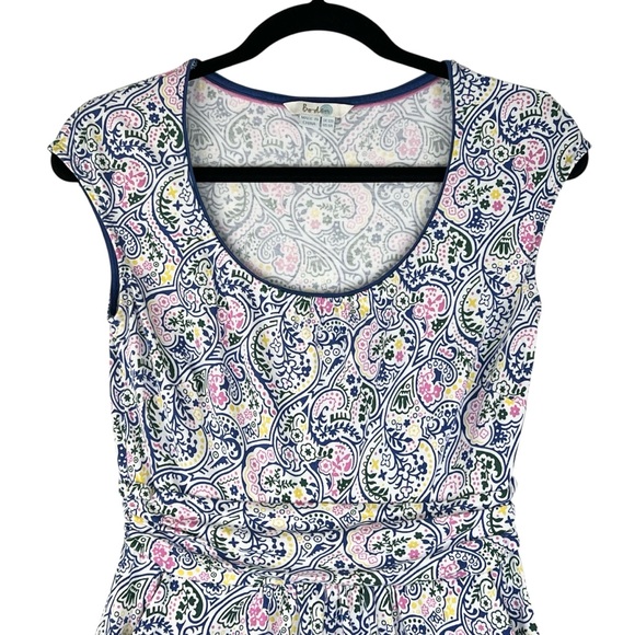 Boden Margo Floral Paisley Dress Sz 6 Blue Pink Jersey Knit - Picture 5 of 13